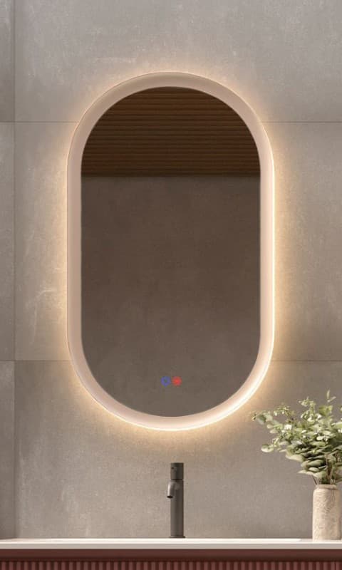 Καθρέπτης μπάνιου με Led Imex Milano MILA036/90MK Μόκα 50x90cm