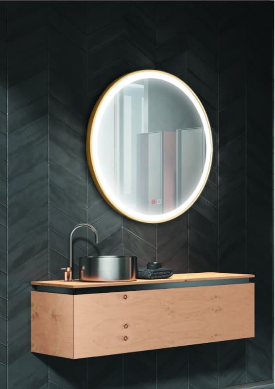 Καθρέπτης μπάνιου με Led Imex Paris PARI020/60OC Ματ Χρυσό PVD Φ60cm