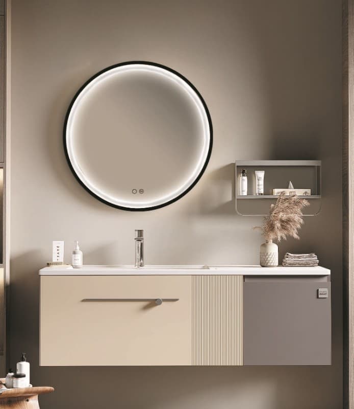 Καθρέπτης μπάνιου με Led Imex Paris PARI020/80NG Ματ Μαύρο Φ80cm - 2