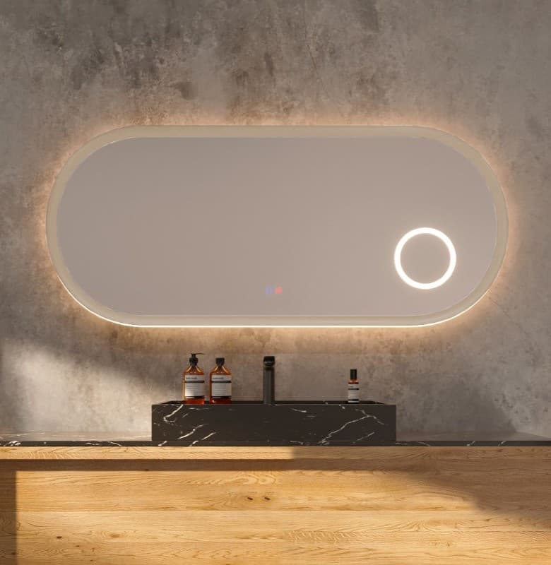 Καθρέπτης μπάνιου με Led Imex Rimini RIMI040/120MK Μόκα 120x60cm