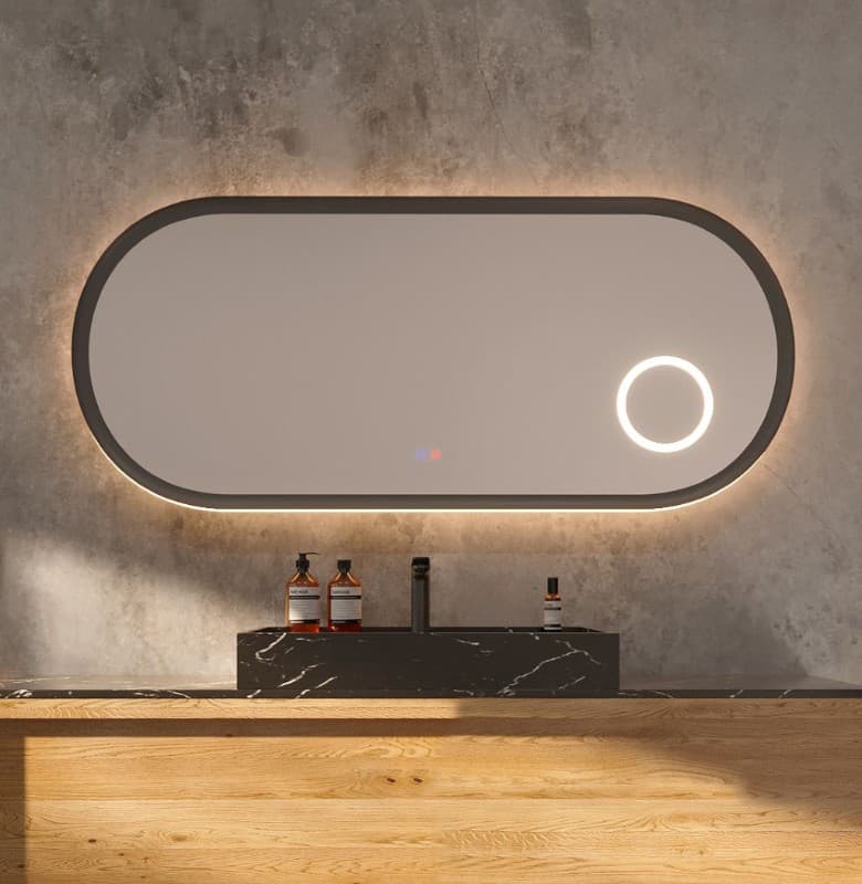 Καθρέπτης μπάνιου με Led Imex Rimini RIMI040/120GCB Ματ Γκρι 120x60cm