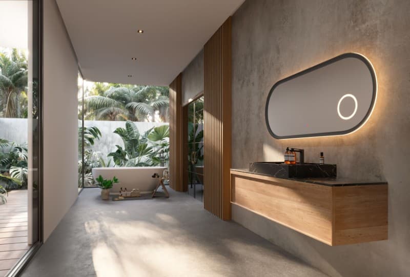 Καθρέπτης μπάνιου με Led Imex Rimini RIMI040/120GCB Ματ Γκρι 120x60cm - 2