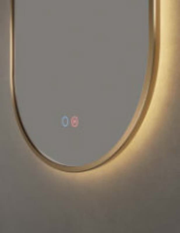 Καθρέπτης μπάνιου με Led Imex Tokyo TOKY022/90OC Ματ Χρυσό PVD 50x90cm - 2