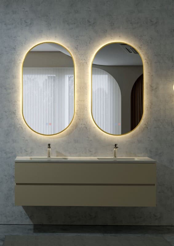 Καθρέπτης μπάνιου με Led Imex Tokyo TOKY022/90OC Ματ Χρυσό PVD 50x90cm