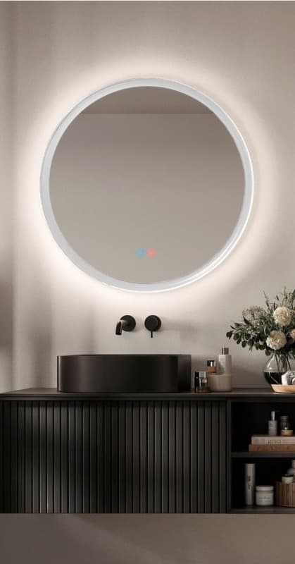 Καθρέπτης μπάνιου με Led Imex Torino TORI037/60BL Ματ Λευκό Φ60cm