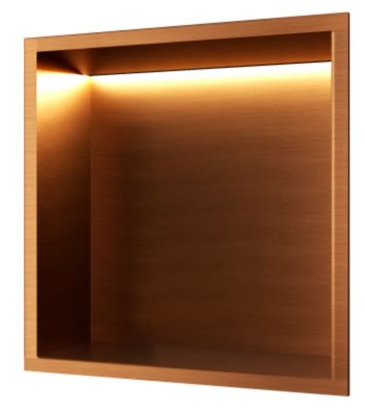 Εσοχή τοίχου µε φως LED (άνω πλευρά) Imex Indic HOR004/ORC Ματ Rose Gold / Χαλκός PVD 33x33x10cm