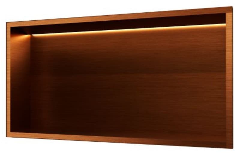 Εσοχή τοίχου µε φως LED (άνω πλευρά) Imex Oceanic HOR005/ORC Ματ Rose Gold / Χαλκός PVD 63x33x10cm