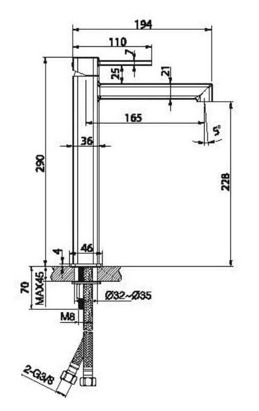 Μπαταρία Νιπτήρος Imex Toscana BDT064-3OC Ματ Χρυσό PVD - 2