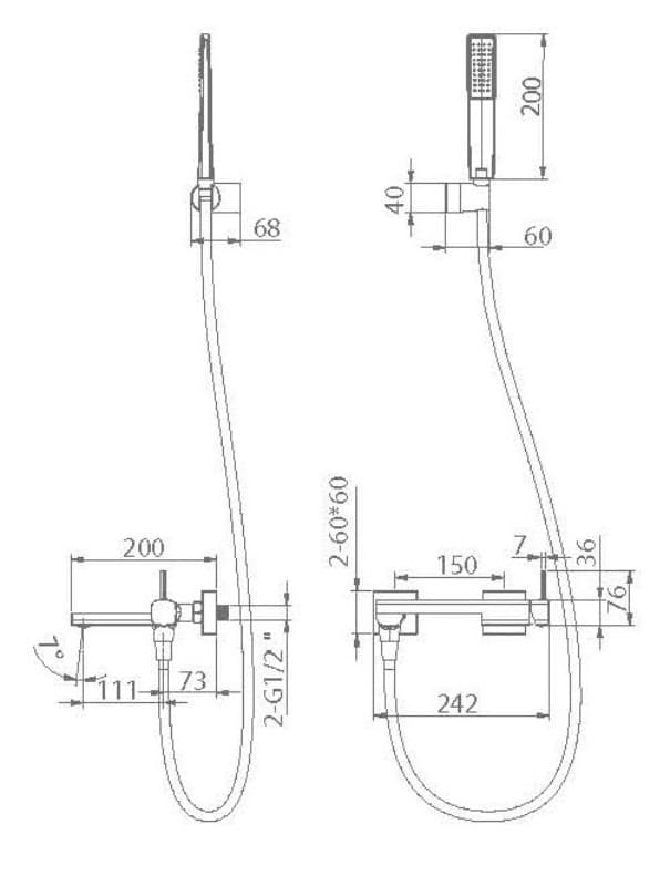 Μπαταρία Λουτρού Imex Toscana BDT064-4BGM Black Gun Metal PVD - 2