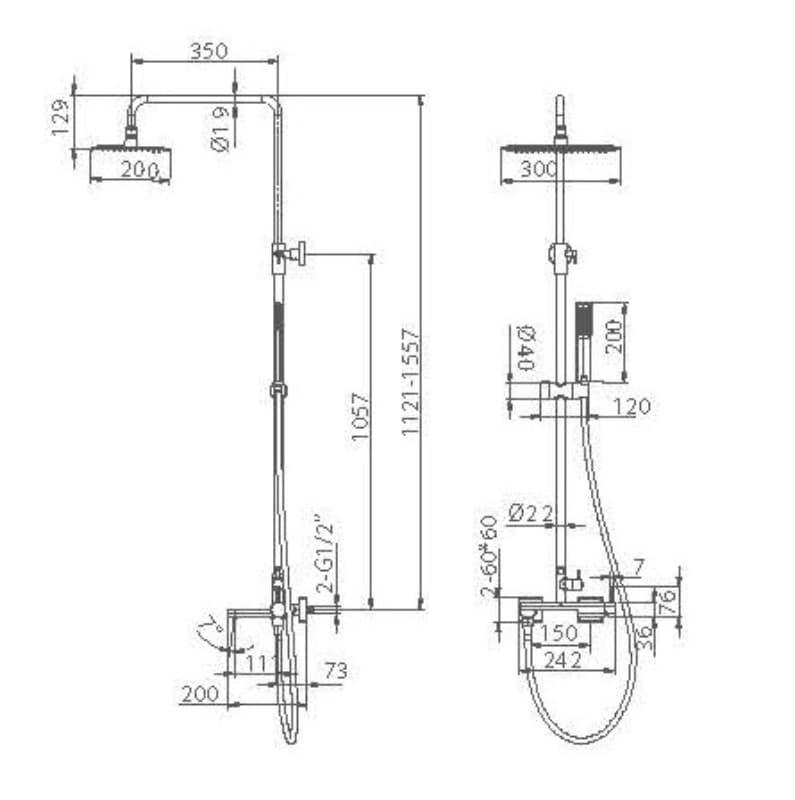 Κολώνα Ντους με Μπαταρία Imex Toscana BDT064-B/BGM Black Gun Metal PVD - 2