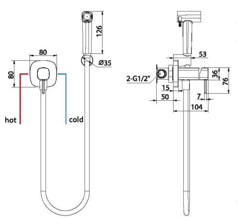 Ντουζάκι shut-off Imex Toscana RDT064 Χρώμιο (ζεστό / κρύο) - 2