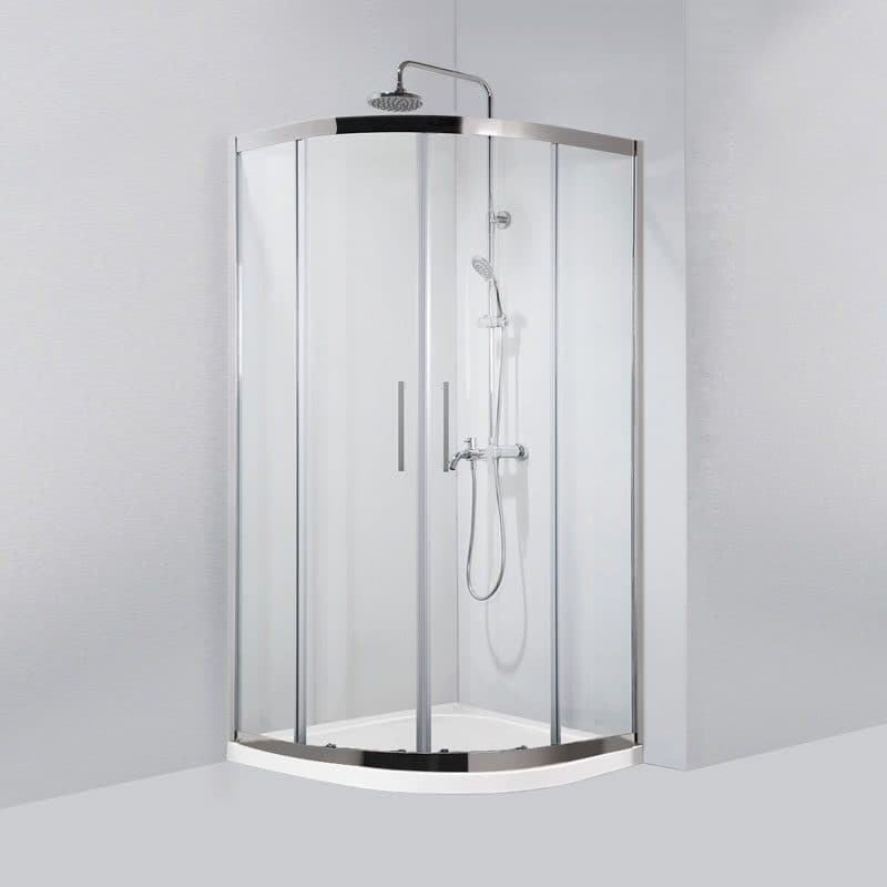 Καμπίνα Ντουζιέρας Ημικυκλική Karag Inox 200 Χρώμιο Clear Glass Ύψος 190cm