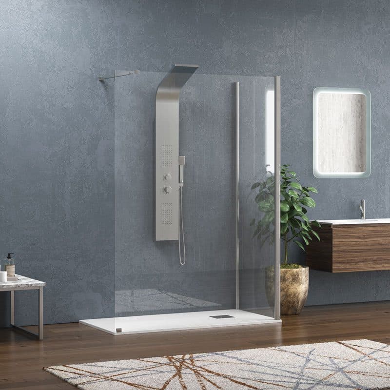 Καμπίνα Ντουζιέρας Walk In Karag Walkin 4 Χρώμιο Clear Glass Ύψος 200cm