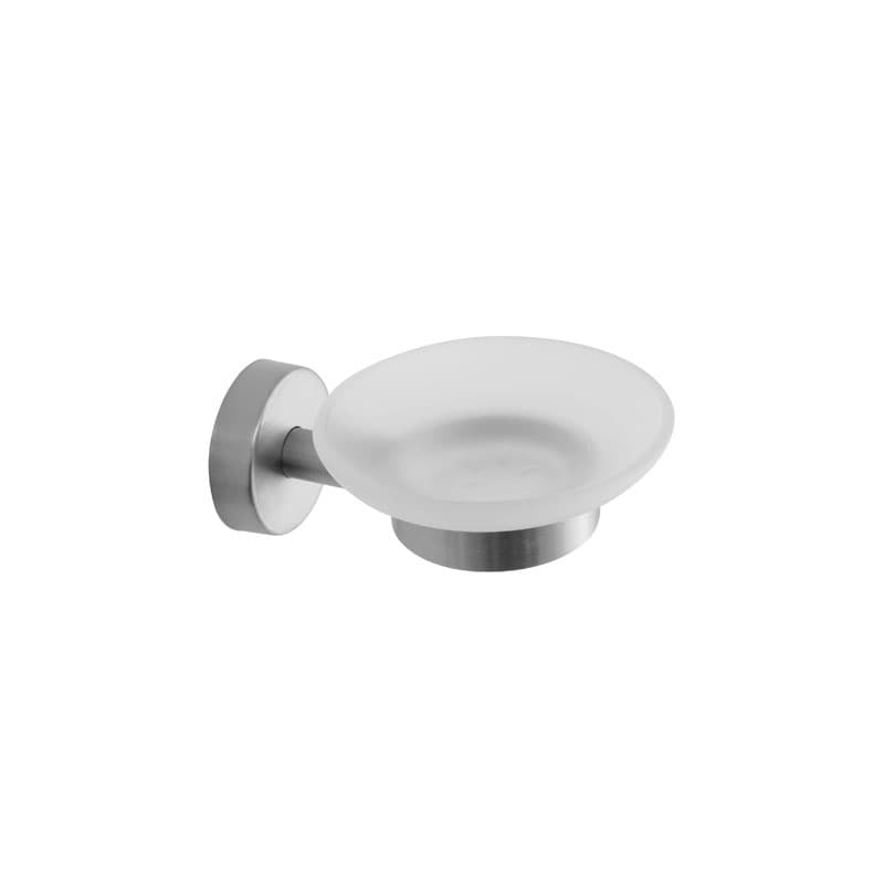 Σαπουνοθήκη γυάλινη Επιτοίχια Karag Uno 130199 Inox Σατινέ
