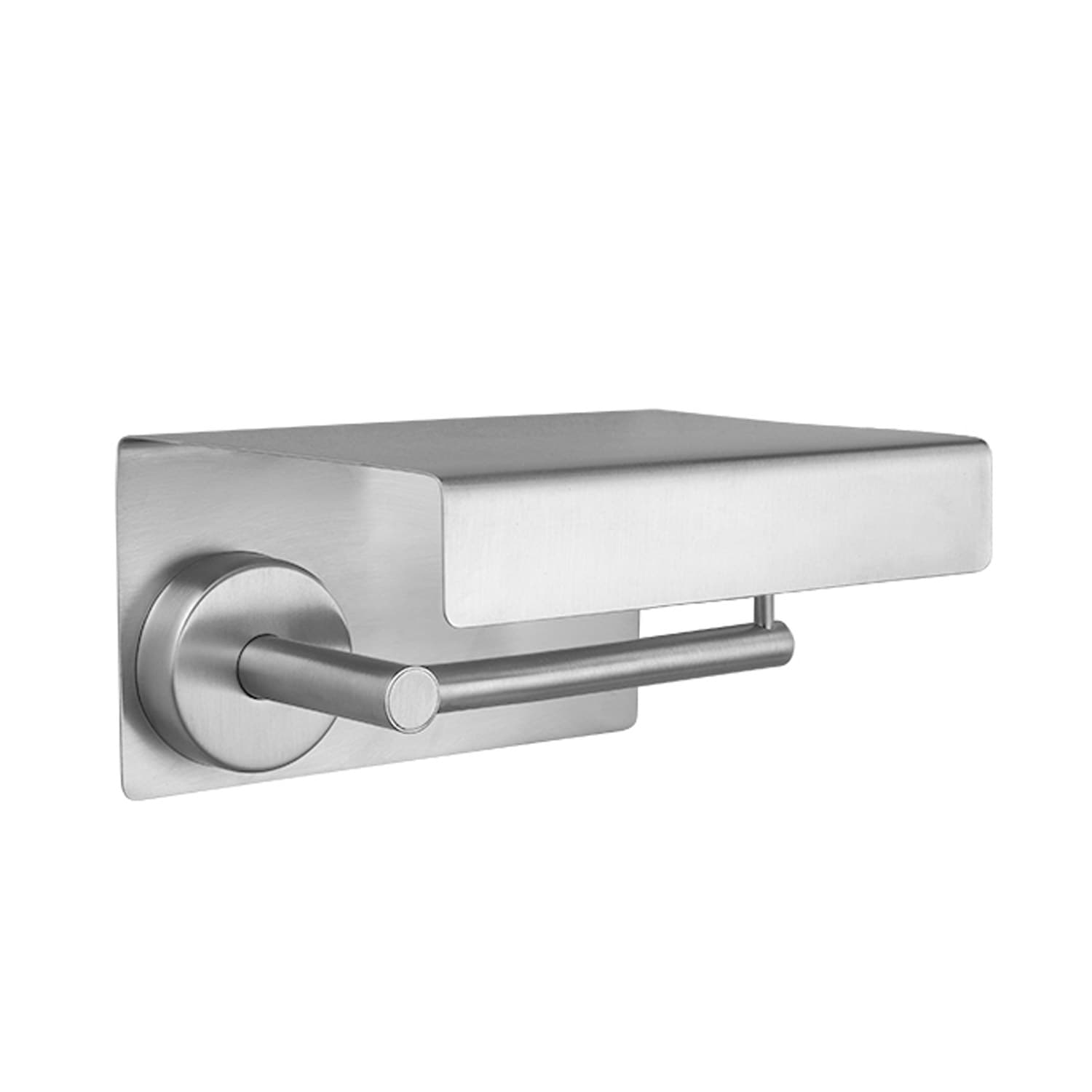 Χαρτοθήκη με ραφάκι Karag Uno 149399 Inox Σατινέ 16,5×13×9cm