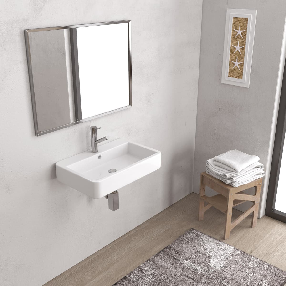 Νιπτήρας κρεμαστός Karag Contour 61060 Λευκό 60x40