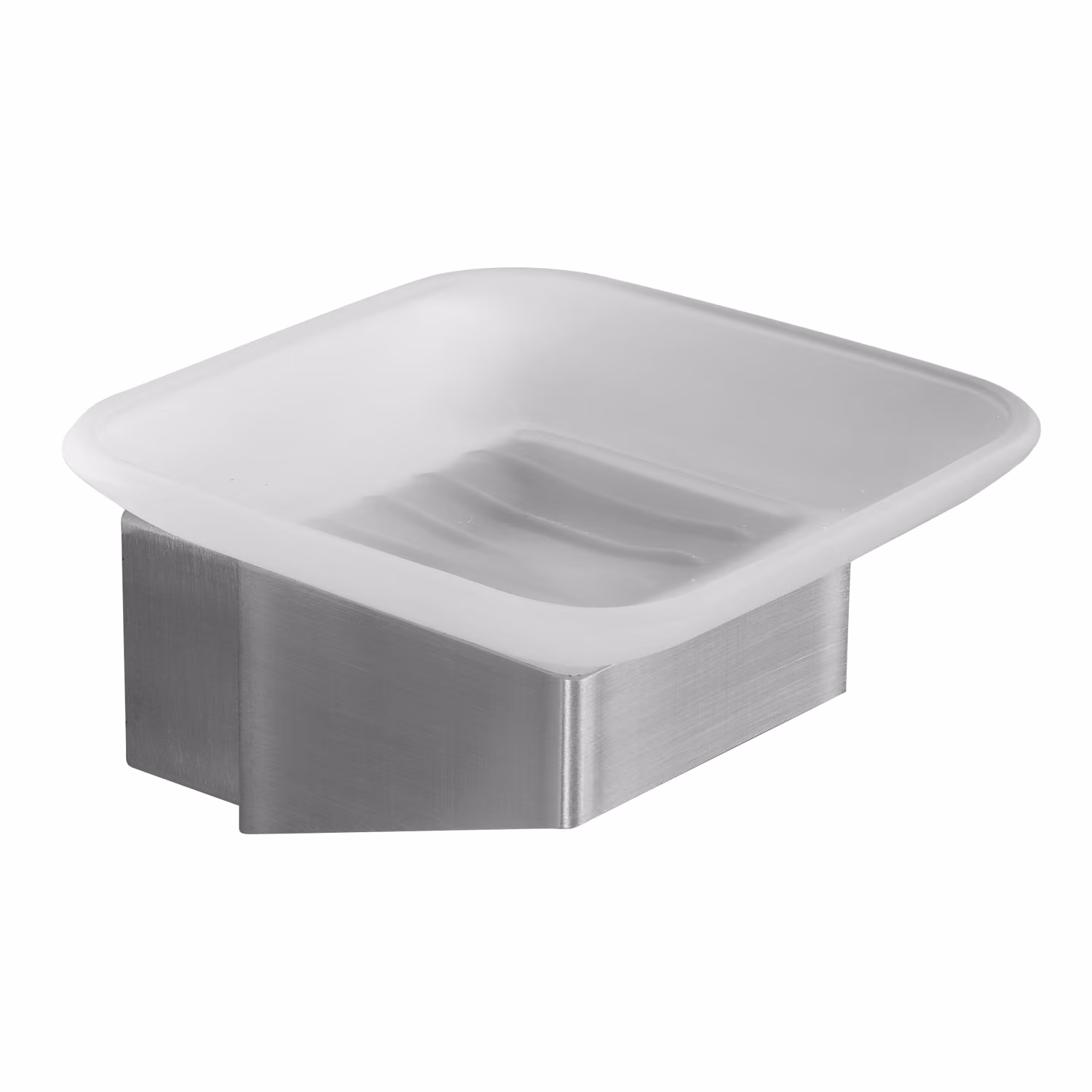 Σαπουνοθήκη γυάλινη Επιτοίχια Karag Neo 830199 Inox Σατινέ 11,5×9×4,2cm