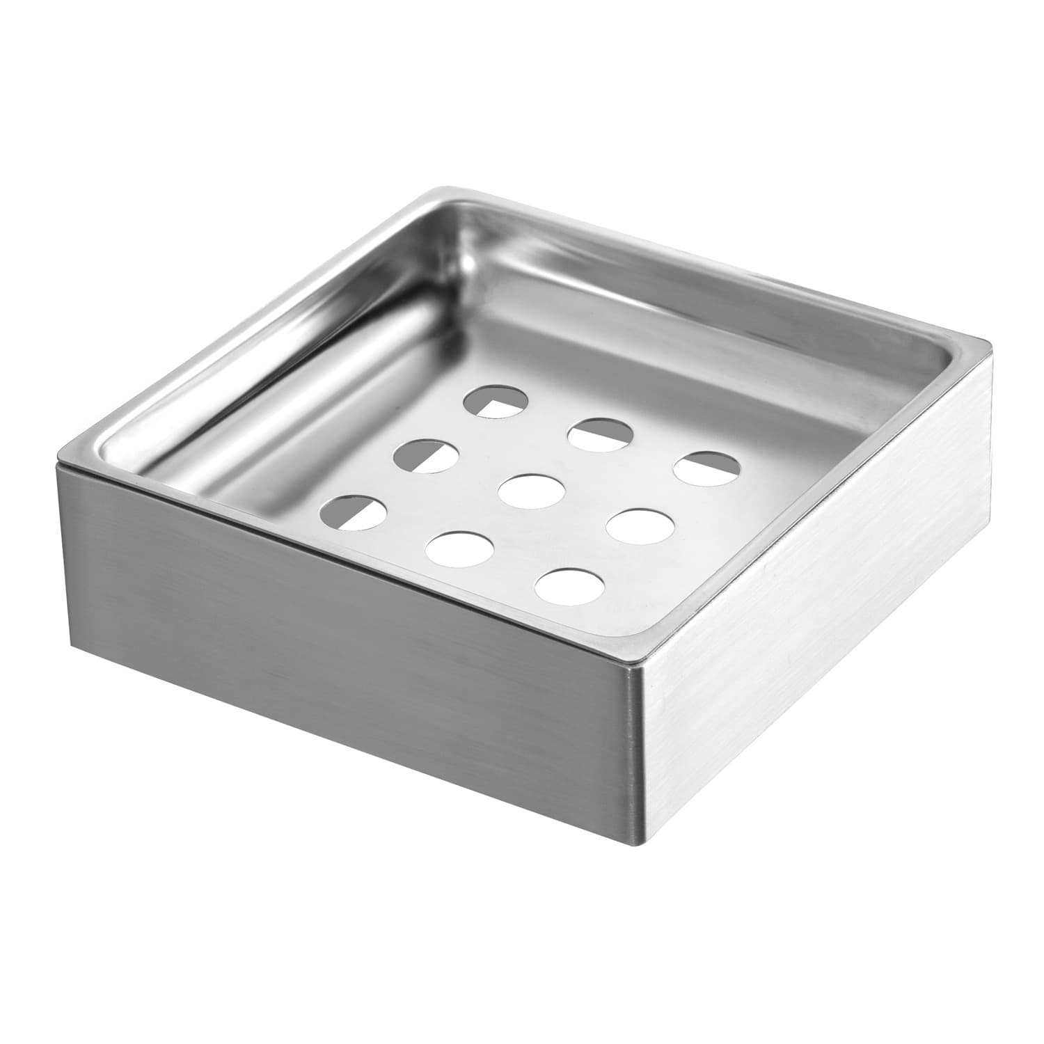 Σαπουνοθήκη σχαρωτή Επικαθήμενη Karag Neo 839399 Inox Σατινέ 9×9×3cm