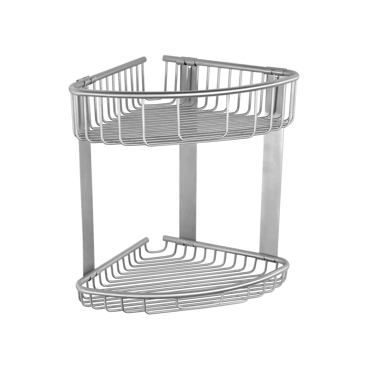 Γωνιακό καλάθι σχαρωτό διπλό Karag Reti 963999 Inox Σατινέ 21×21×29cm