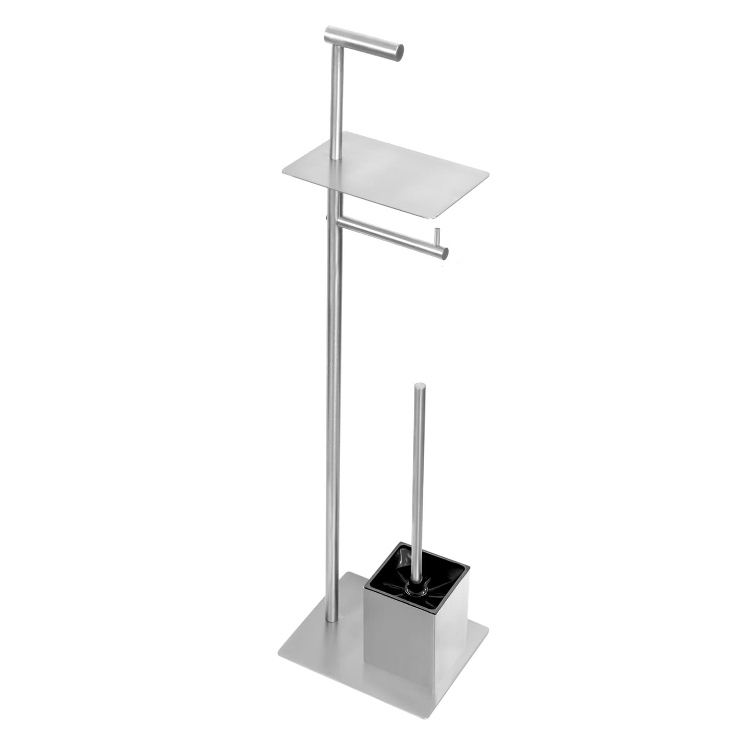 Πιγκάλ επιδαπέδιο με χαρτοθήκη Karag Neo 968199 Inox Σατινέ 20×16,5×75cm