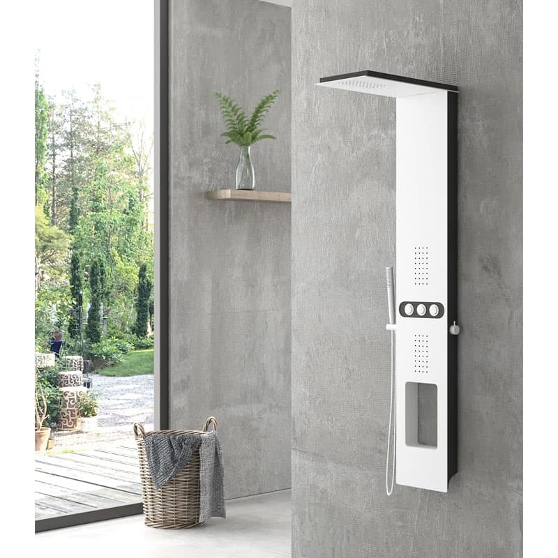Στήλη Ντους υδρομασάζ Karag Bianco Nero Touch A7118 Λευκό / Μαύρο 148x24,5cm
