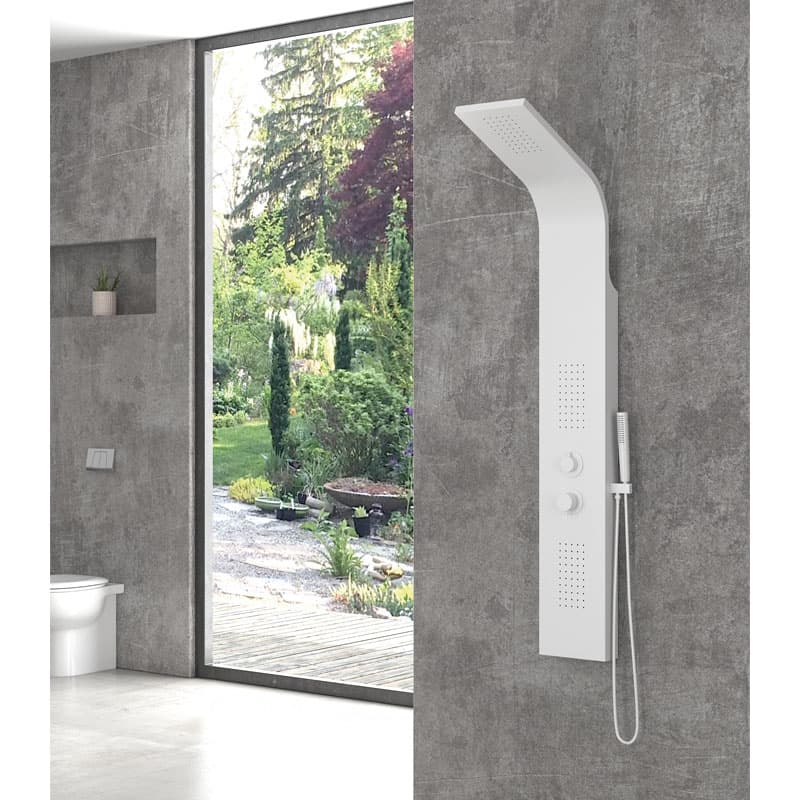 Στήλη Ντους υδρομασάζ Karag Bianco A7304W Ματ Λευκό 140x20cm