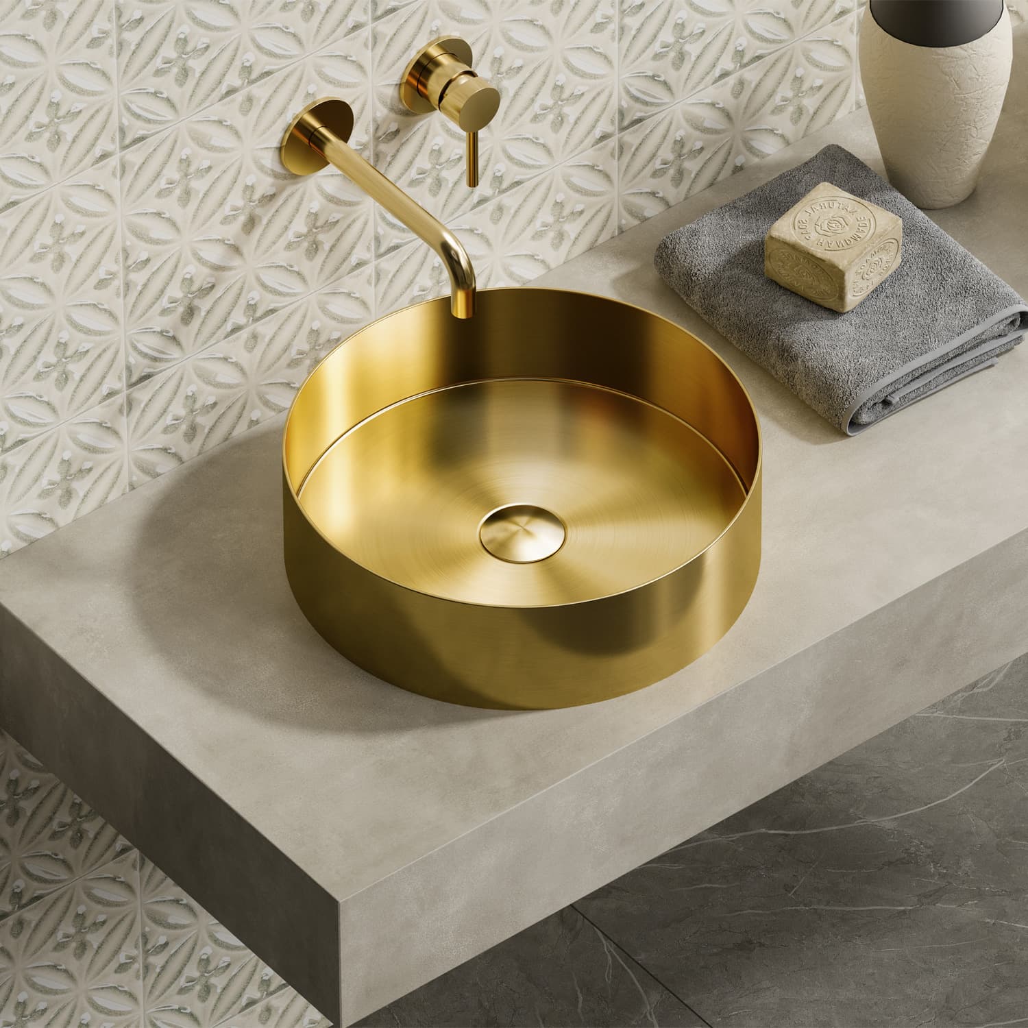 Νιπτήρας επιτραπέζιος Karag Venus 383811302 Brushed Gold Φ38