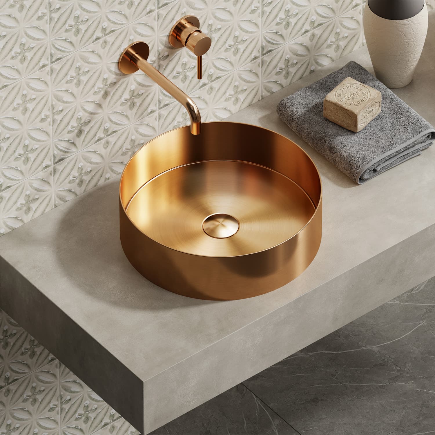 Νιπτήρας επιτραπέζιος Karag Venus 383811322 Brushed Rose Gold Φ38 - 1