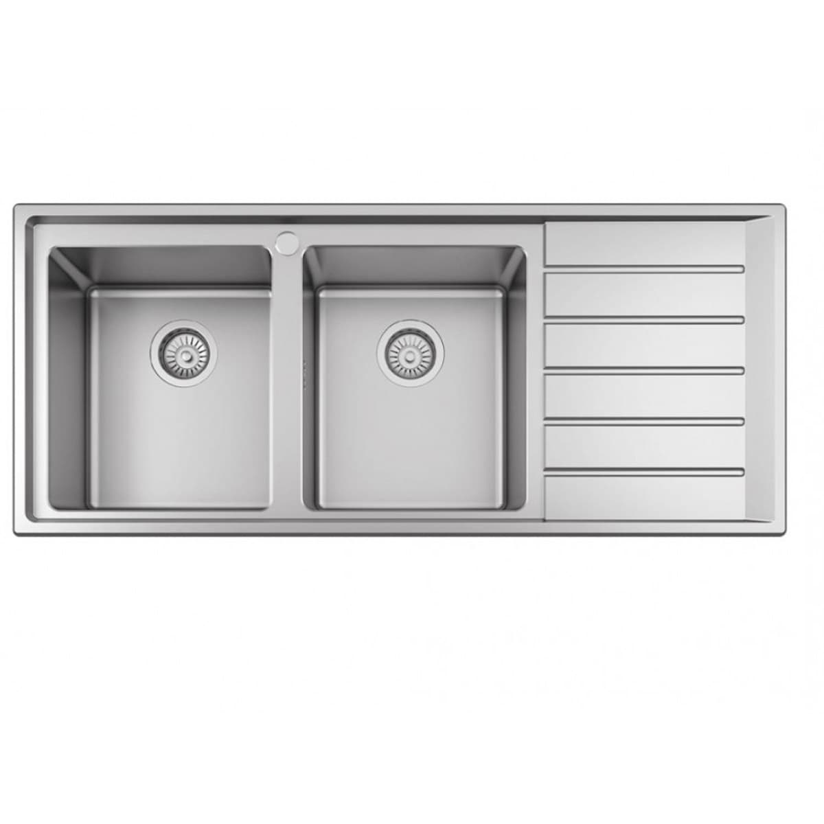 Νεροχύτης κουζίνας ανοξείδωτος διπλός Karag BL 658 Inox Σατινέ 116×50 (ένθετος)
