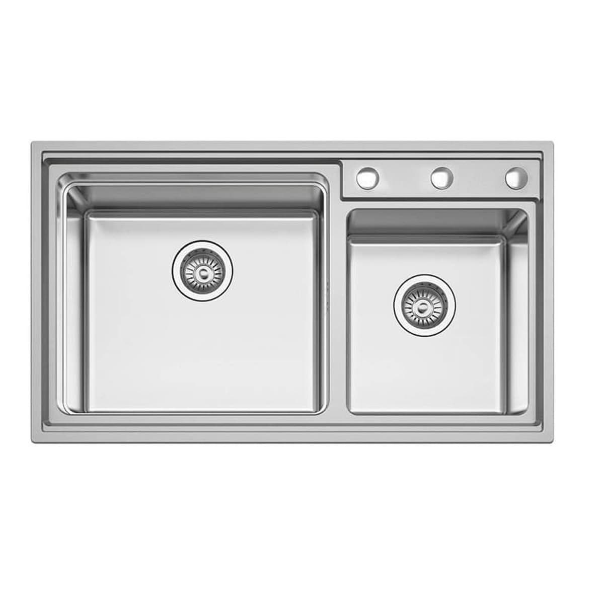 Νεροχύτης κουζίνας ανοξείδωτος διπλός Karag BL 709 Inox Σατινέ 86×50 (ένθετος)