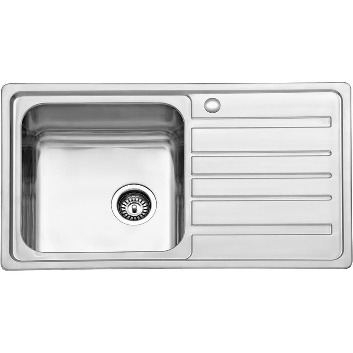 Νεροχύτης κουζίνας ανοξείδωτος Karag BL 802 Inox Σατινέ 86×50 (ένθετος) αριστερή γούρνα