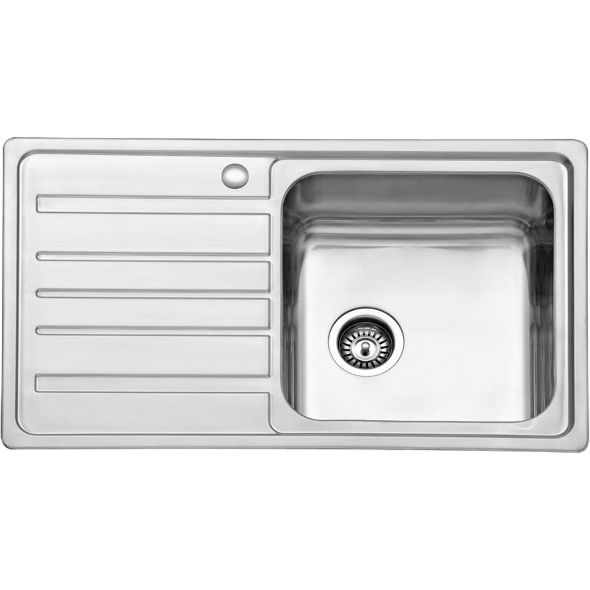 Νεροχύτης κουζίνας ανοξείδωτος Karag BL 802 Inox Σατινέ 86×50 (ένθετος) δεξιά γούρνα
