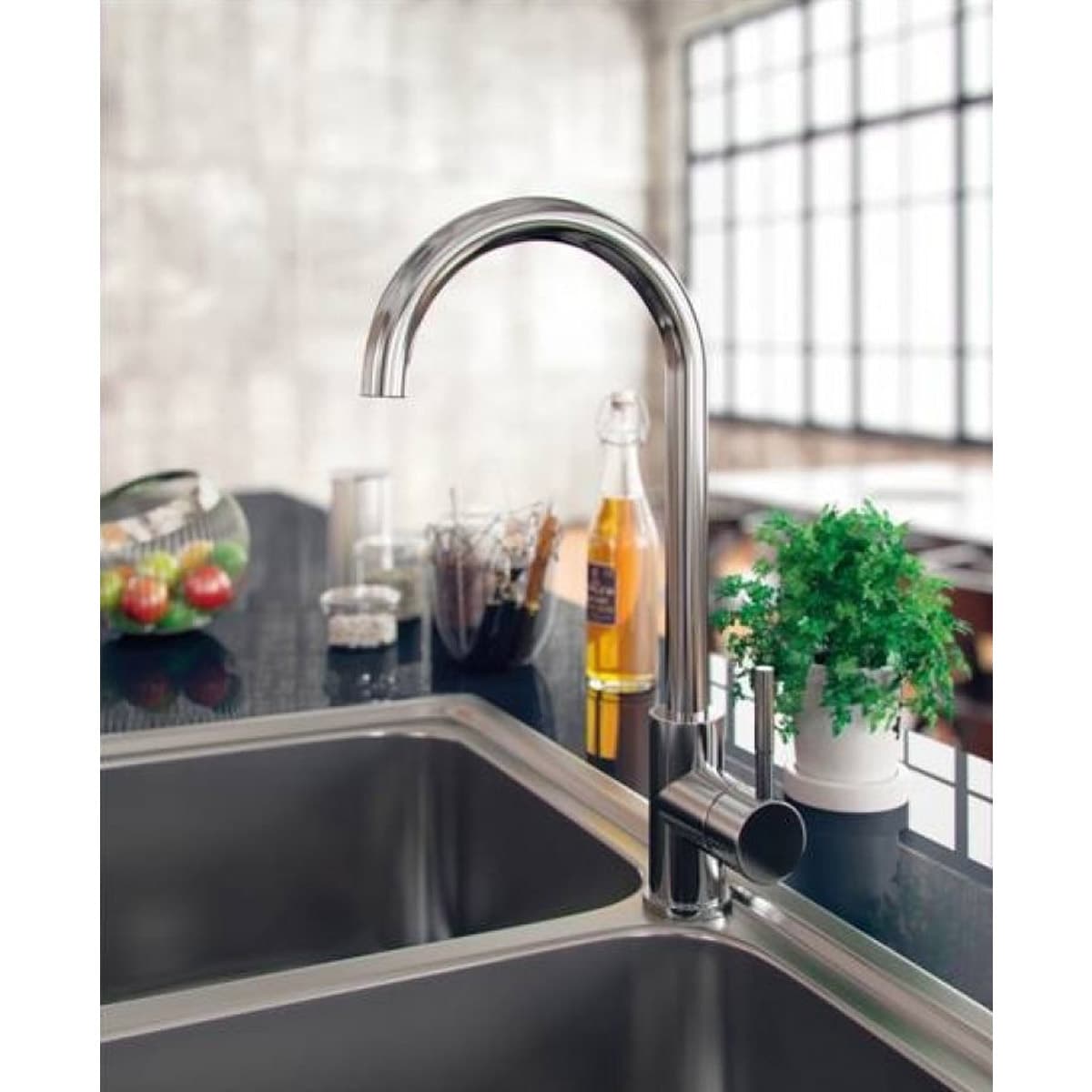 Μπαταρία κουζίνας Karag Rosa K127 Inox Σατινέ Υ40cm