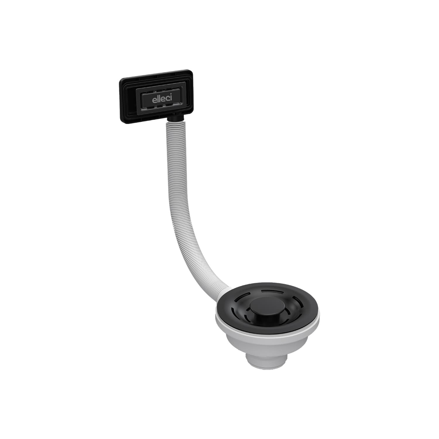 Βαλβίδα νεροχύτη Flow-Pro με υπερχείλιση Elleci KITWPT-F-1VSELL-BK Μαύρο