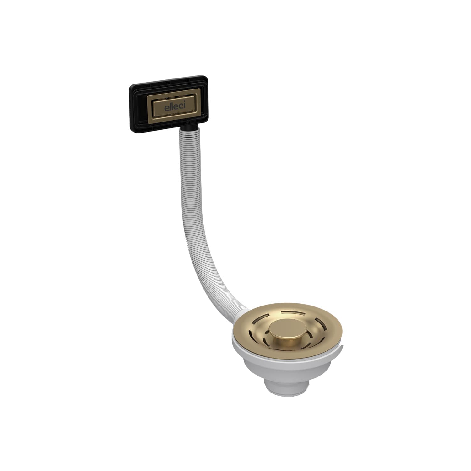 Βαλβίδα νεροχύτη Flow-Pro με υπερχείλιση Elleci KITWPT-F-1VSELL-GD Χρυσό