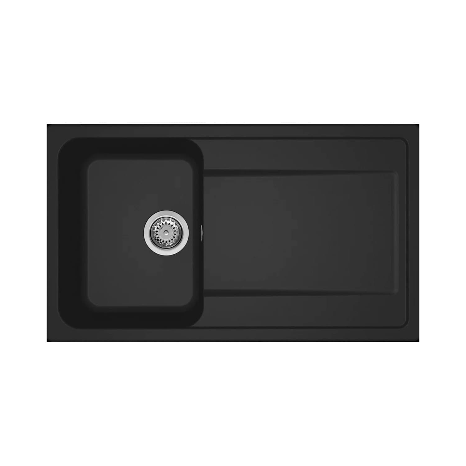 Νεροχύτης κουζίνας γρανιτένιος Elleci Life 400 Nero 40 86×50 (ένθετος)