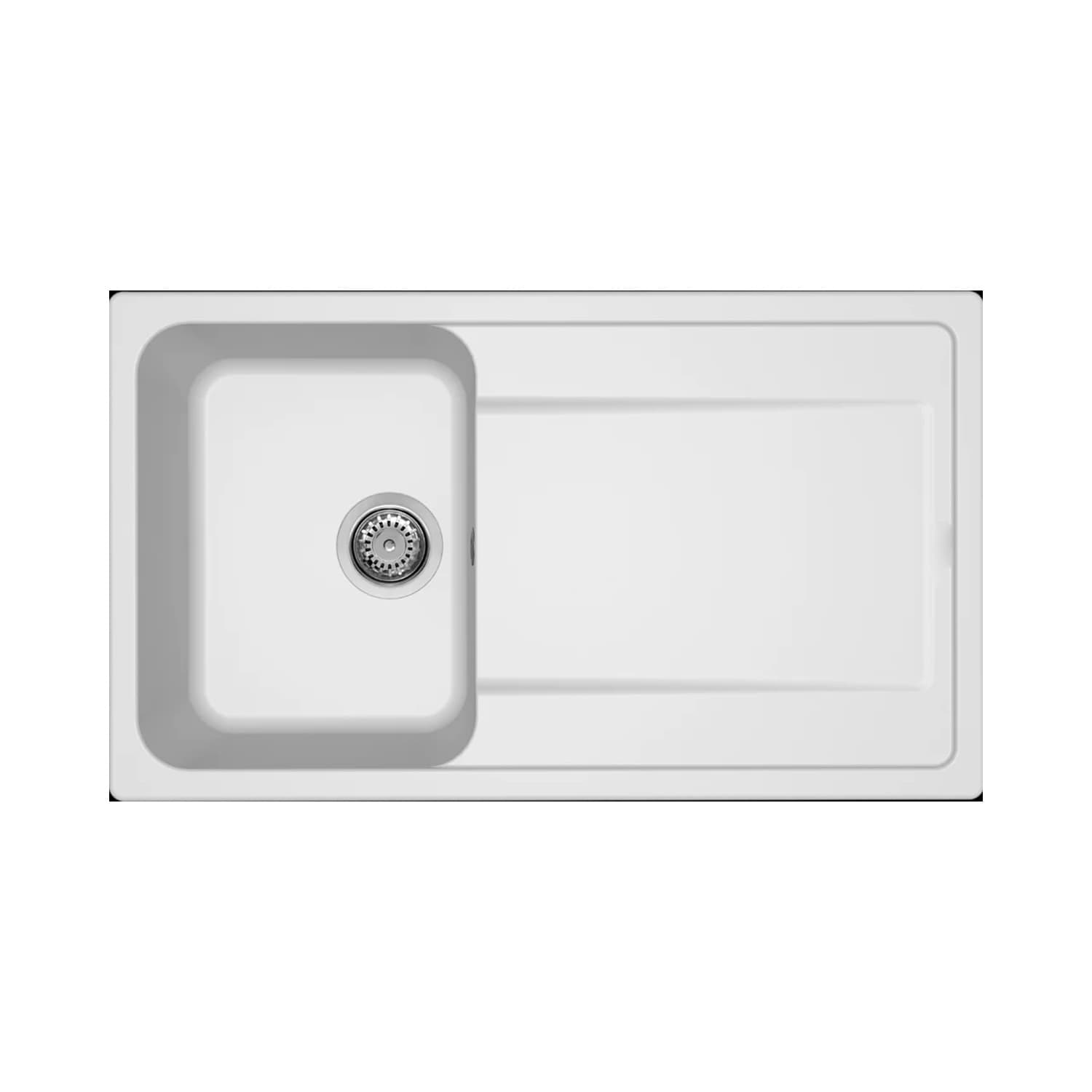Νεροχύτης κουζίνας γρανιτένιος Elleci Life 400 Bianco Titano 68 86×50 (ένθετος)