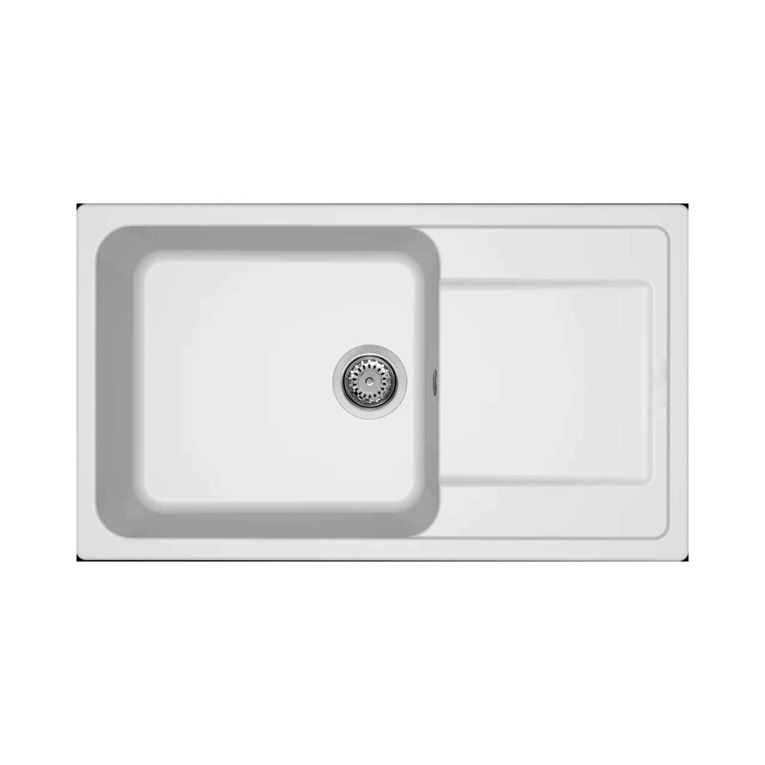Νεροχύτης κουζίνας γρανιτένιος Elleci Life 410 Bianco Titano 68 86×50 (ένθετος)
