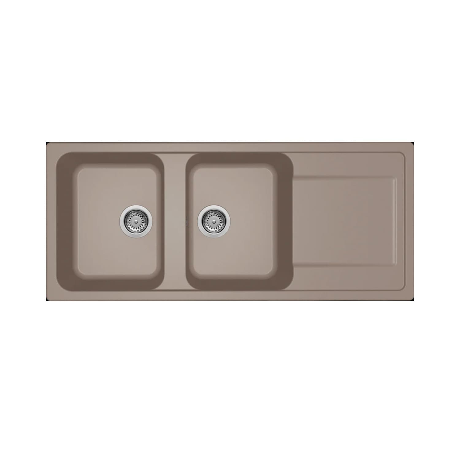 Νεροχύτης κουζίνας γρανιτένιος Elleci Life 500 Tortora 43 116×50 (ένθετος)
