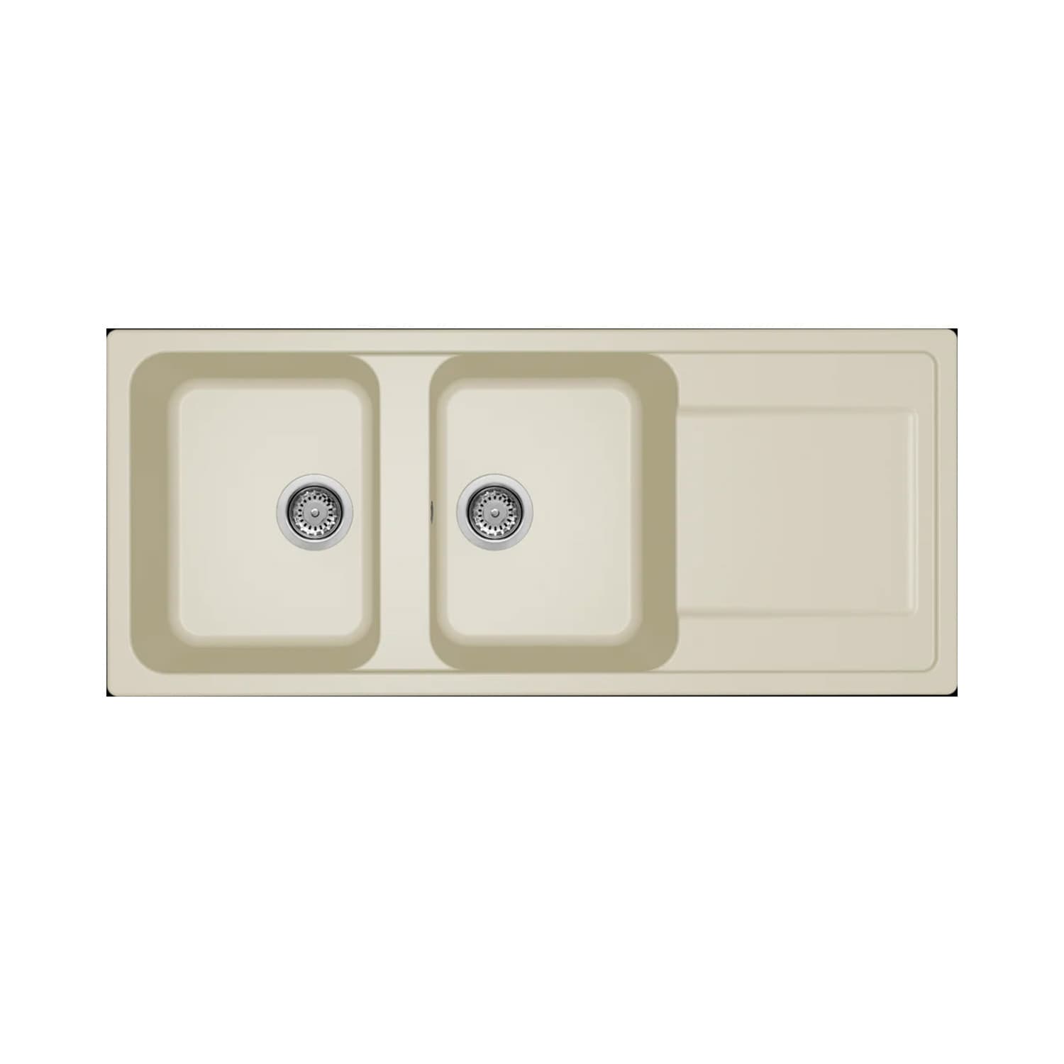 Νεροχύτης κουζίνας γρανιτένιος Elleci Life 500 Bianco Antico 62 116×50 (ένθετος)