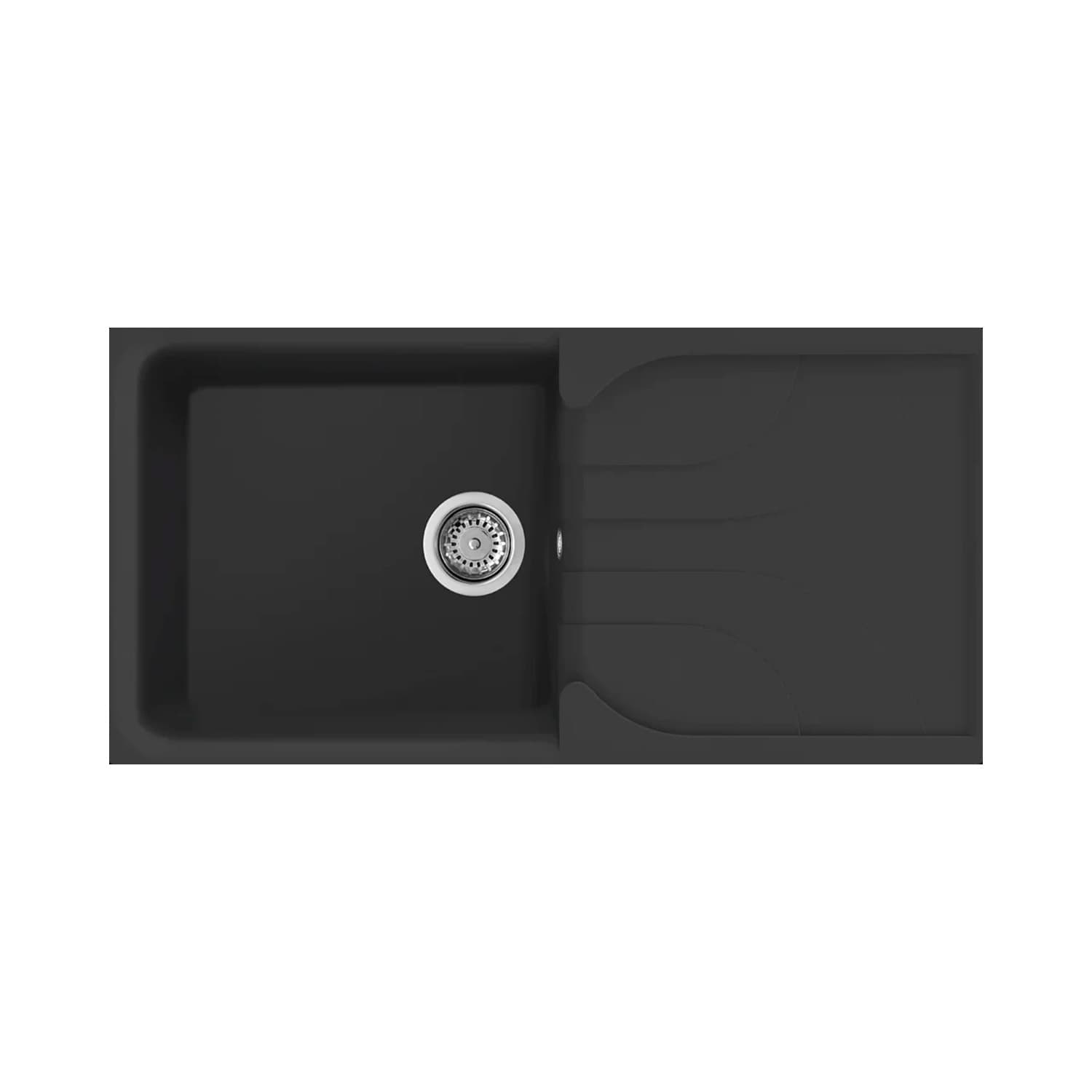 Νεροχύτης κουζίνας γρανιτένιος Elleci Ego 480 Nero 40 100×50 (ένθετος)