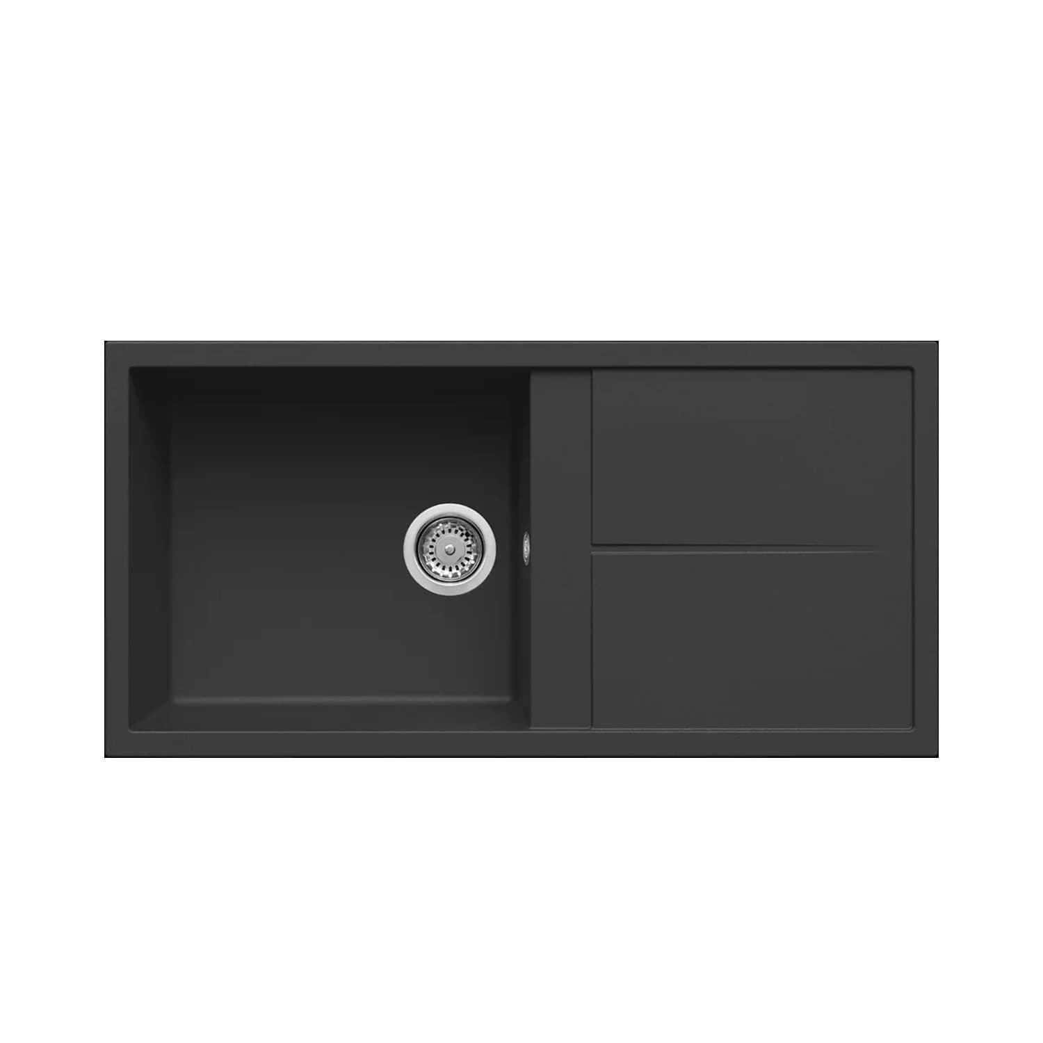 Νεροχύτης κουζίνας γρανιτένιος Elleci Unico 480 Nero 40 100×50 (ένθετος)