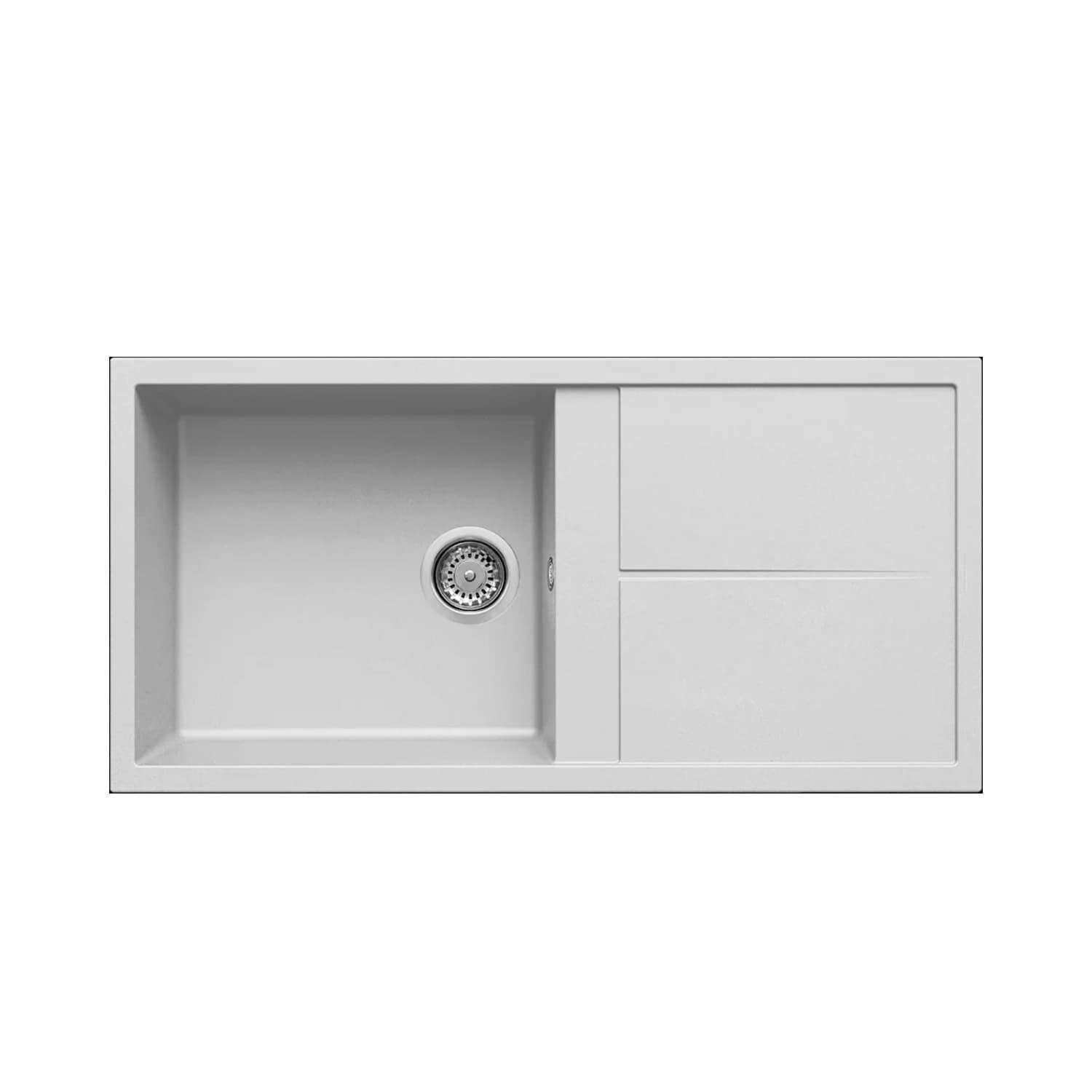 Νεροχύτης κουζίνας γρανιτένιος Elleci Unico 480 Bianco Titano 68 100×50 (ένθετος)