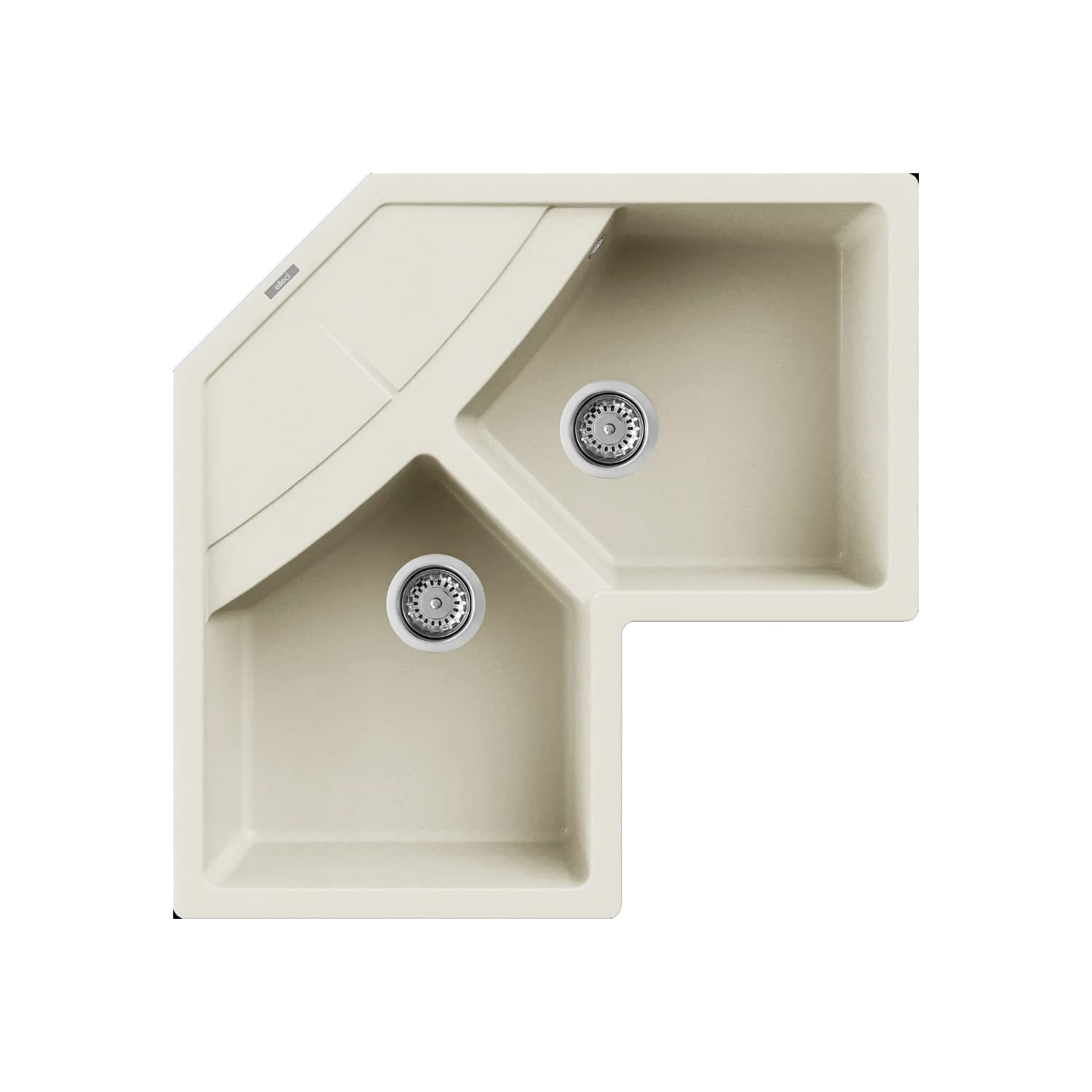 Νεροχύτης κουζίνας γρανιτένιος Elleci Unico Corner Bianco Antico 62 83×83 (ένθετος)