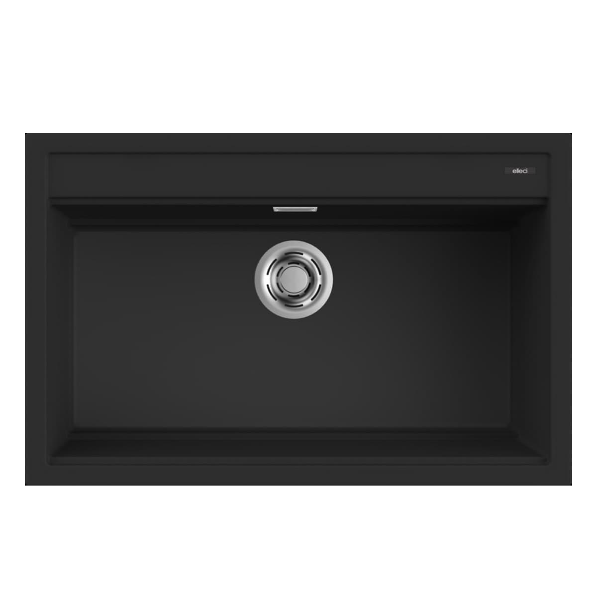 Νεροχύτης κουζίνας γρανιτένιος Elleci Best 130 Black 86 79×51 (ένθετος)