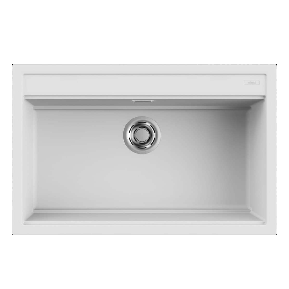 Νεροχύτης κουζίνας γρανιτένιος Elleci Best 130 White 96 79×51 (ένθετος)