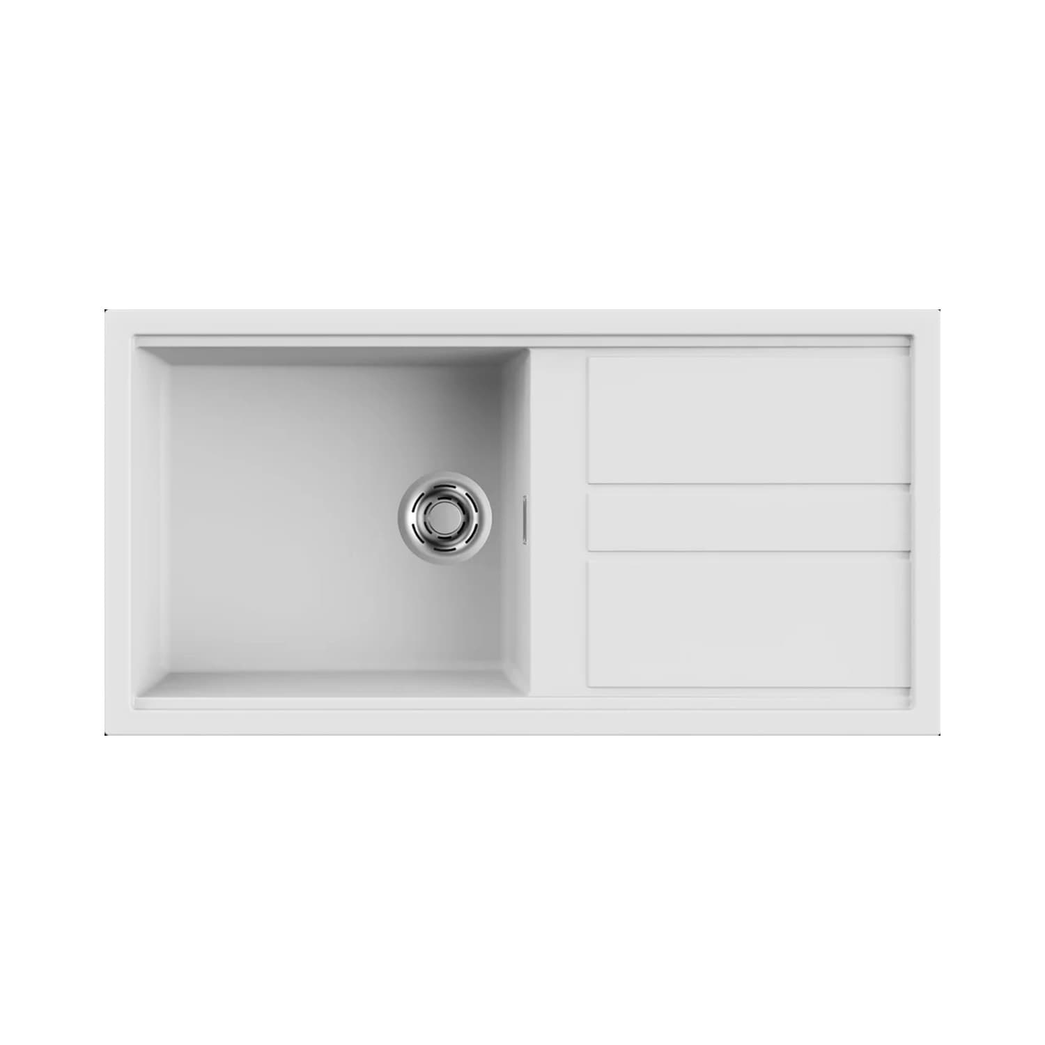 Νεροχύτης κουζίνας γρανιτένιος Elleci Best 480 White 96 100×51 (ένθετος)