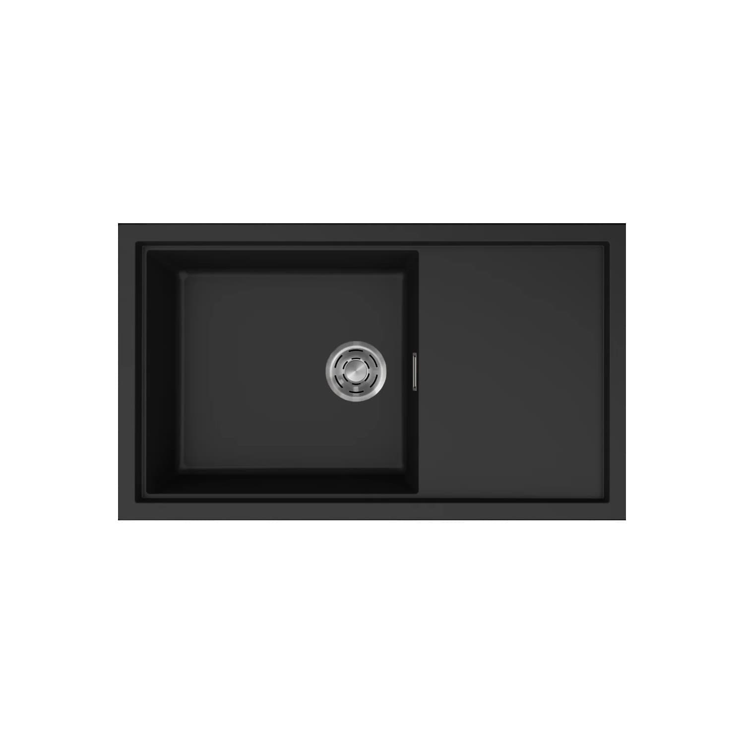 Νεροχύτης κουζίνας γρανιτένιος Elleci Sintesi 410 Black 86 86×50 (ένθετος)