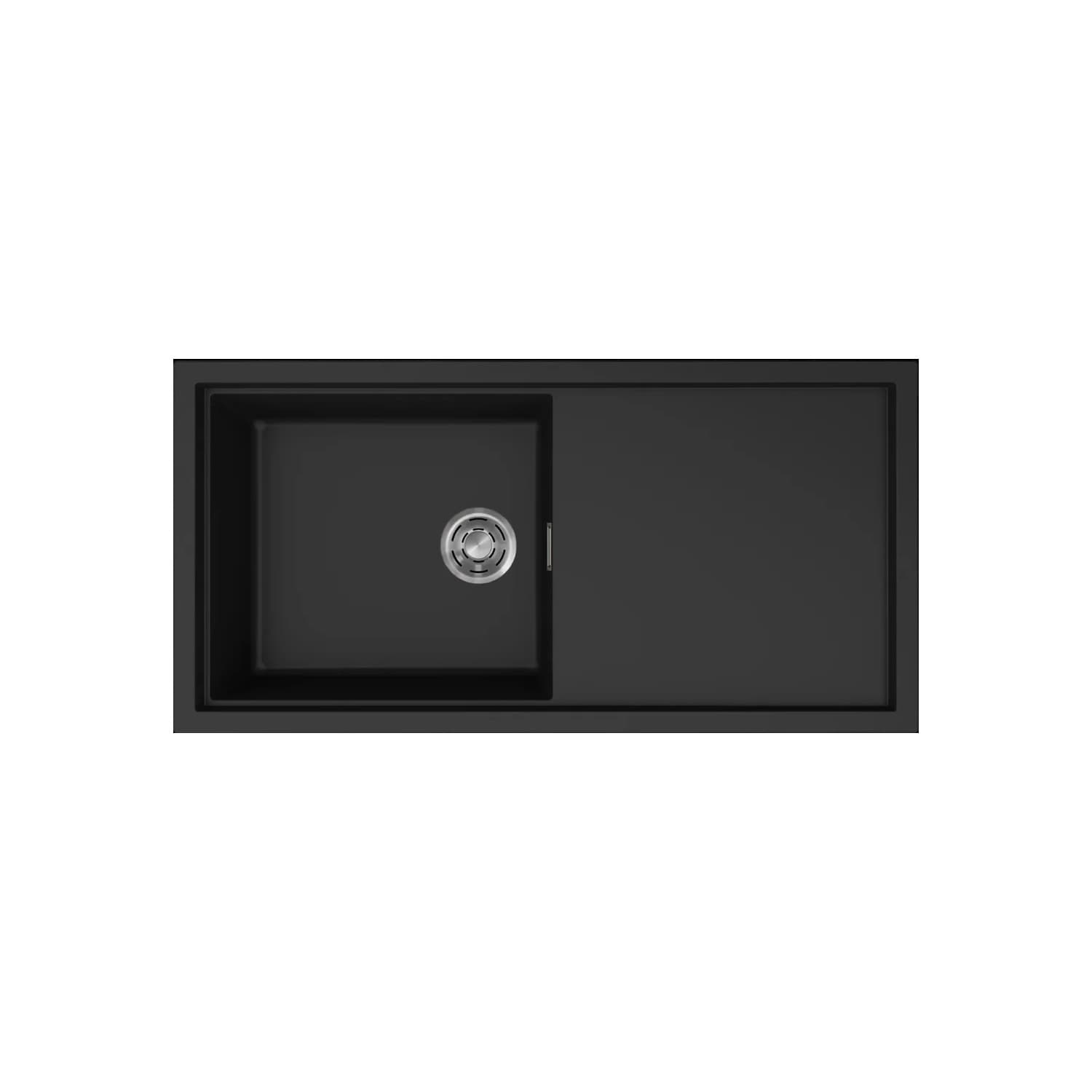 Νεροχύτης κουζίνας γρανιτένιος Elleci Sintesi 480 Black 86 100×50 (ένθετος)