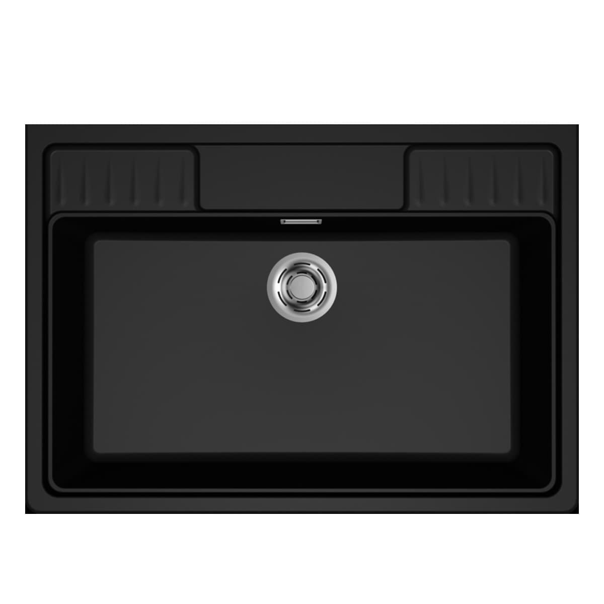 Νεροχύτης κουζίνας γρανιτένιος Elleci Spazio 900 Black 86 90×63,5 (επικαθήμενος)